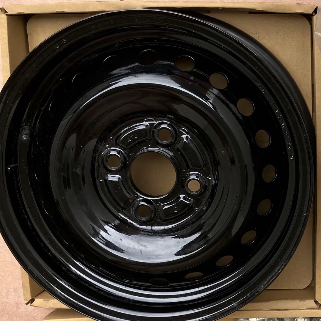 ホンダ純正 14インチ ブラック塗装スチールホイール2個・ホイール