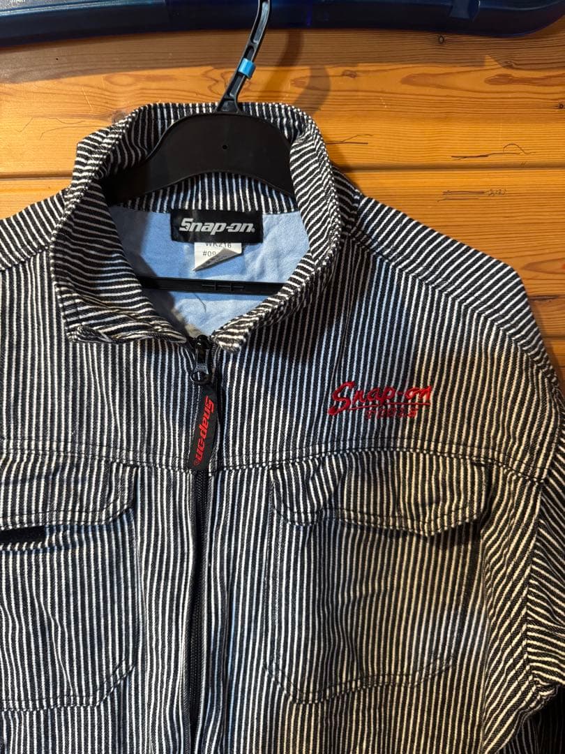 Snap-on ストライプ オーバーオール LL - メルカリ