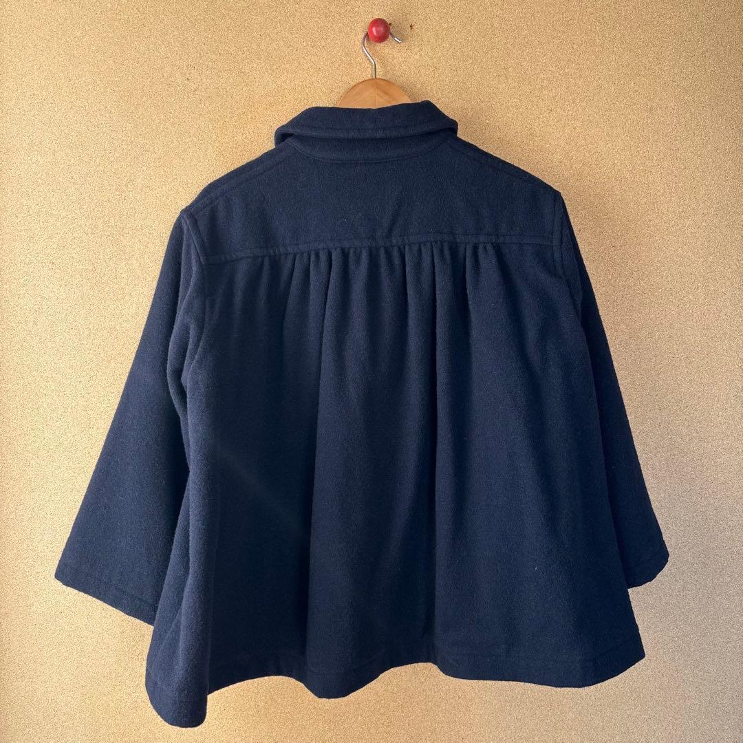 DANTON 24AW ギャザーショートコート WOMEN ネイビー - メルカリ