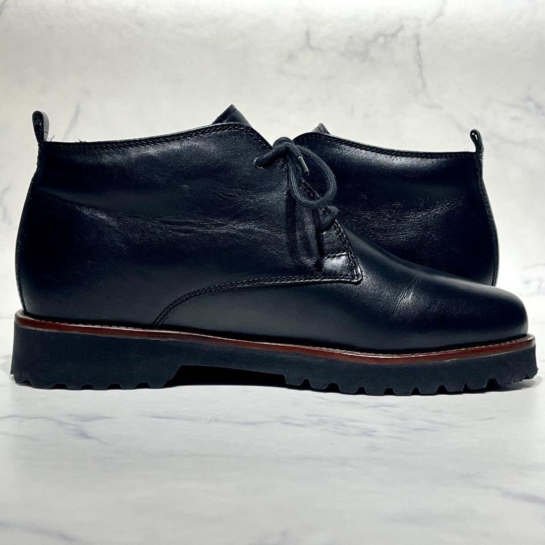 極美品☆ガンター ショートブーツ 黒 23.5cm コンフォート ラギッドソール