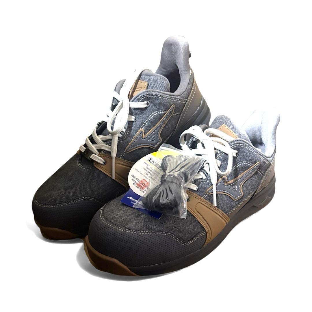 新品 ミズノ 安全靴 オールマイティLS2 11L デニム 26.5 グレー 26.5