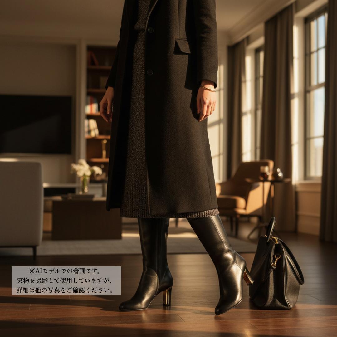 6.5D　SALVATORE FERRAGAMO TAMIKA　黒　ゴールド