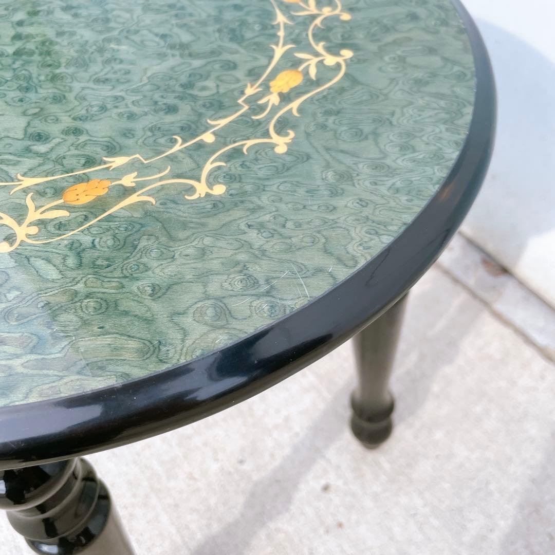 美品送料込】イタリア ドマン バーズアイ 象嵌 スツール 花台 サイド