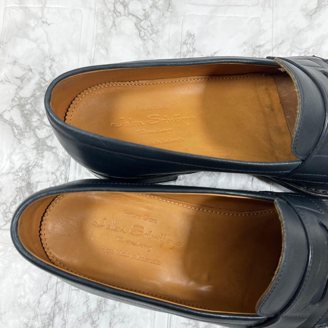 美品】ジャランスリワヤ 98589 18045 コインローファー ネイビー