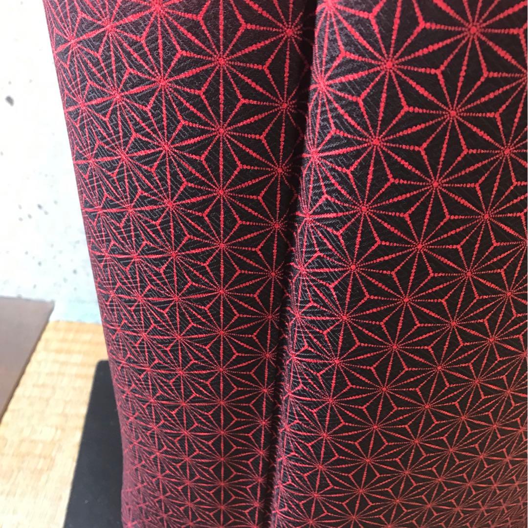 斉藤三才】正絹 赤と黒のカッコいい訪問着 麻の葉柄 袷 落款 - メルカリ