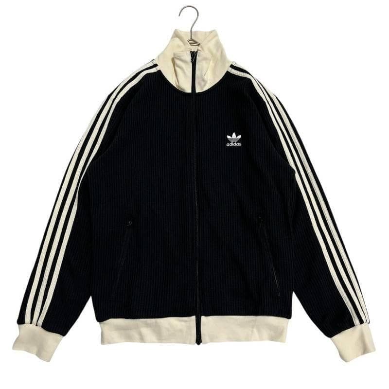 ☆8289 adidas ワッフル クラシック トラックトップ ブラック XL adidas WAFFLE CLASSIC TRACK TOP BLACK（アディダス ワッフル