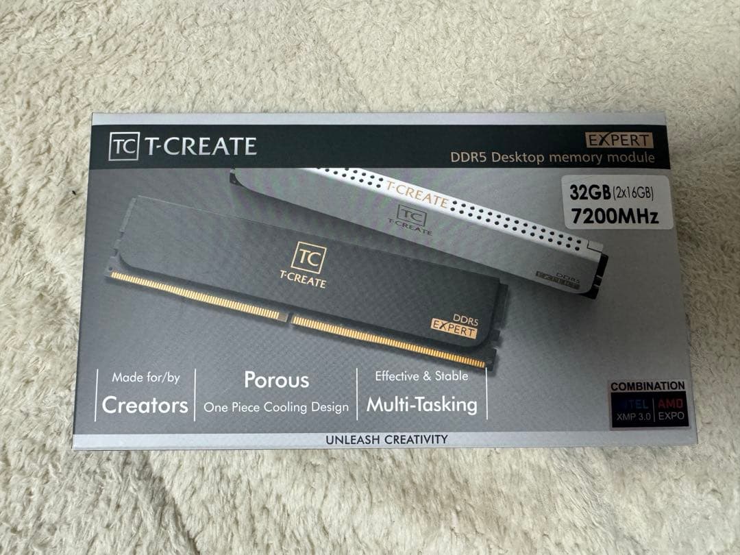 T-CREATE DDR5 7200mhz 32GB(16GB×2)白 Team Group T CREATE EXPERT 32GB DDR5 7200MHz RAM (2x16GB) PC5