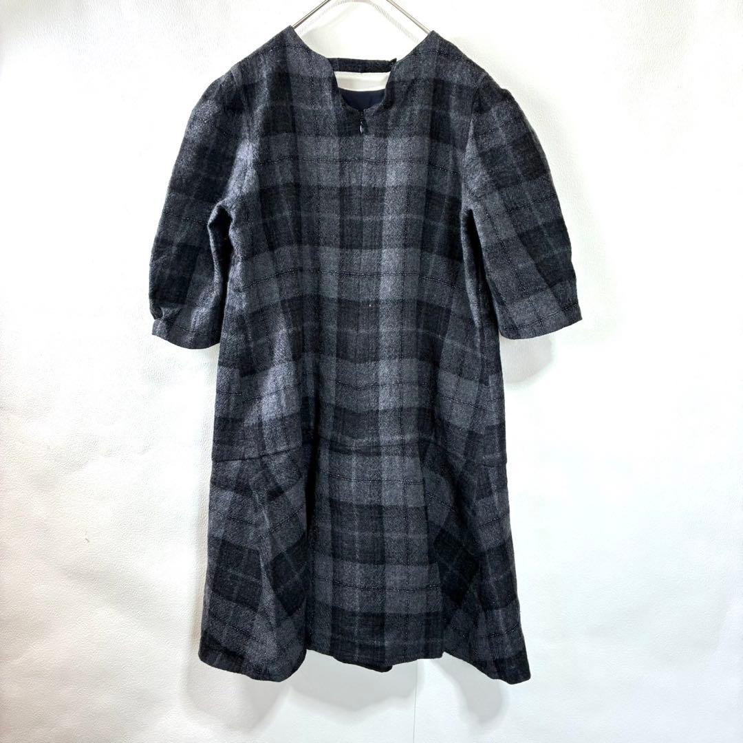 アプワイザー・リッシェ】 ワンピース S ダークグレー ウール混