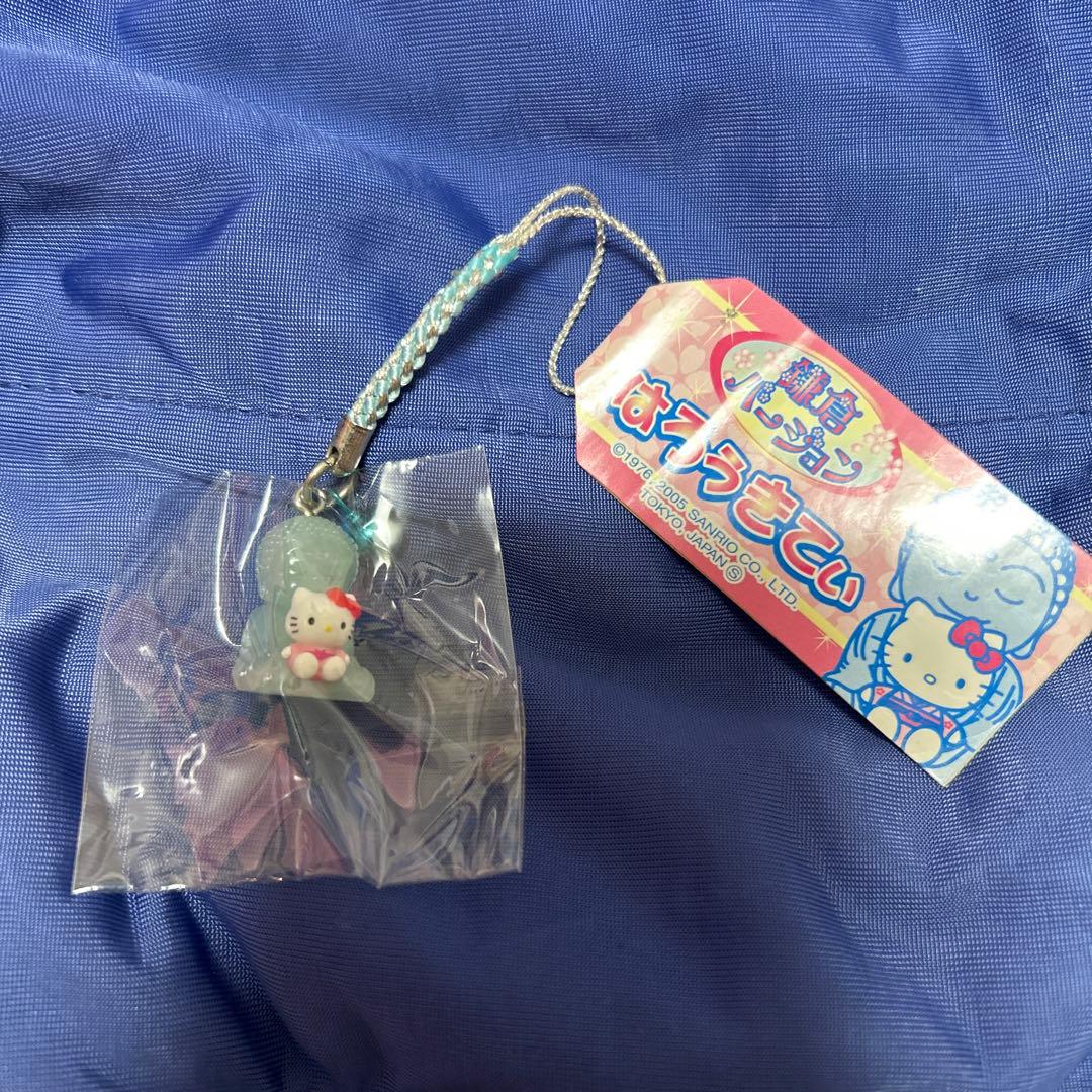 根付けキティ 鎌倉 大仏 ハローキティ ストラップ グレー 未使用