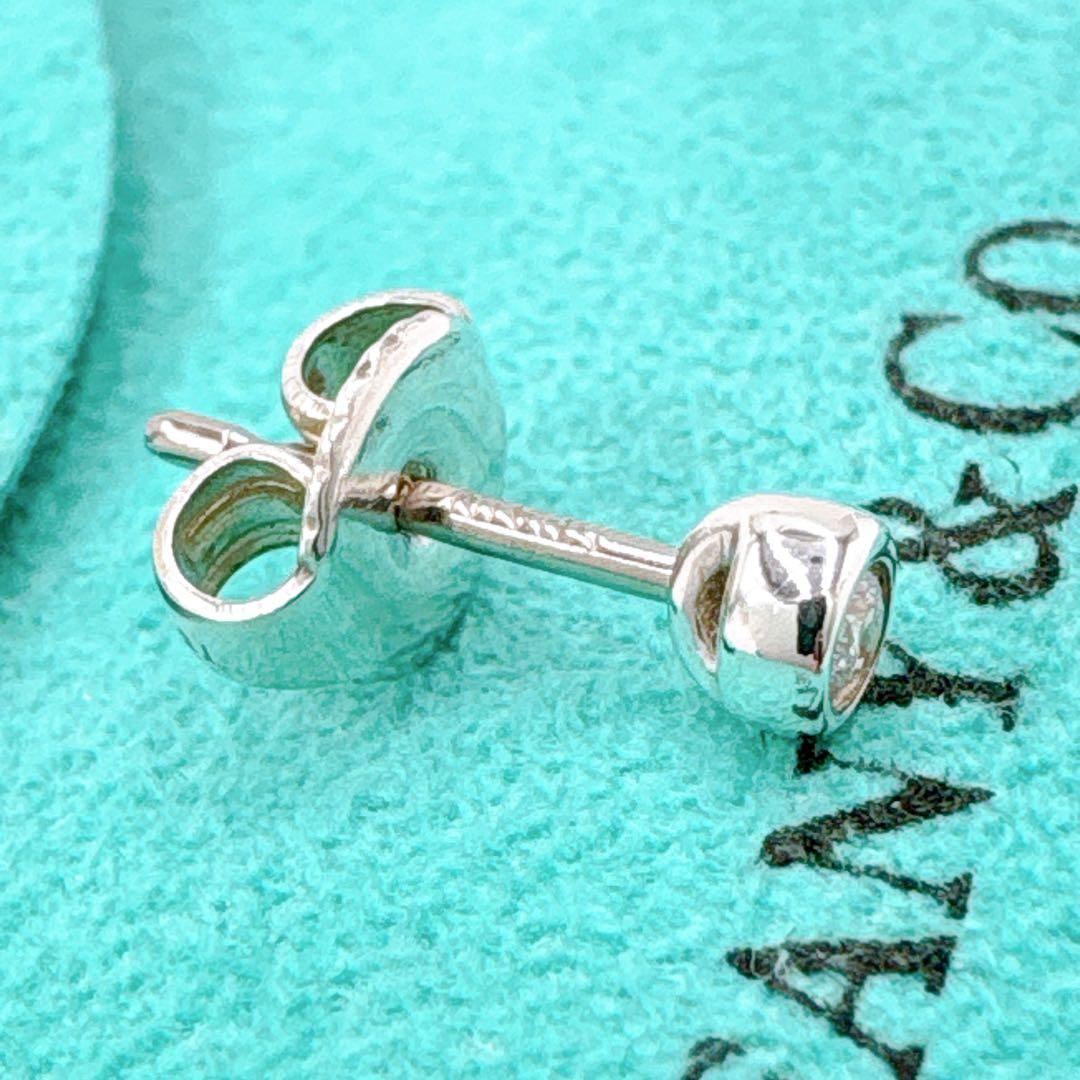 極美品 ティファニー バイザヤード ダイヤ 3.5mm 片耳ピアス シルバー