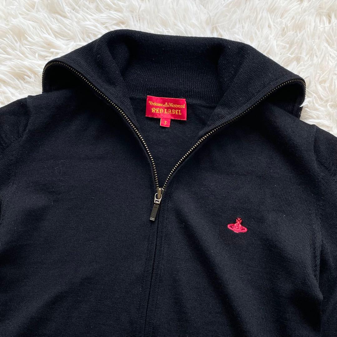 ヴィヴィアンウエスト ジップニットカーディガン 薄手 オーブ刺繍 楽天