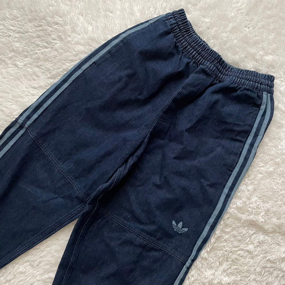 レア】adidas アディダス デニム ジョガー パンツ スリーライン - メルカリ
