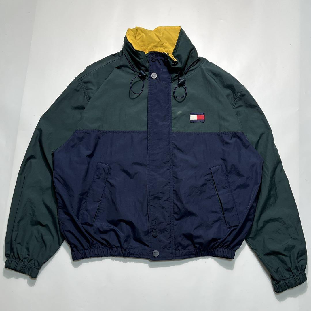 90s トミーヒルフィガー ナイロンジャケット L セーリング 刺繍ロゴ