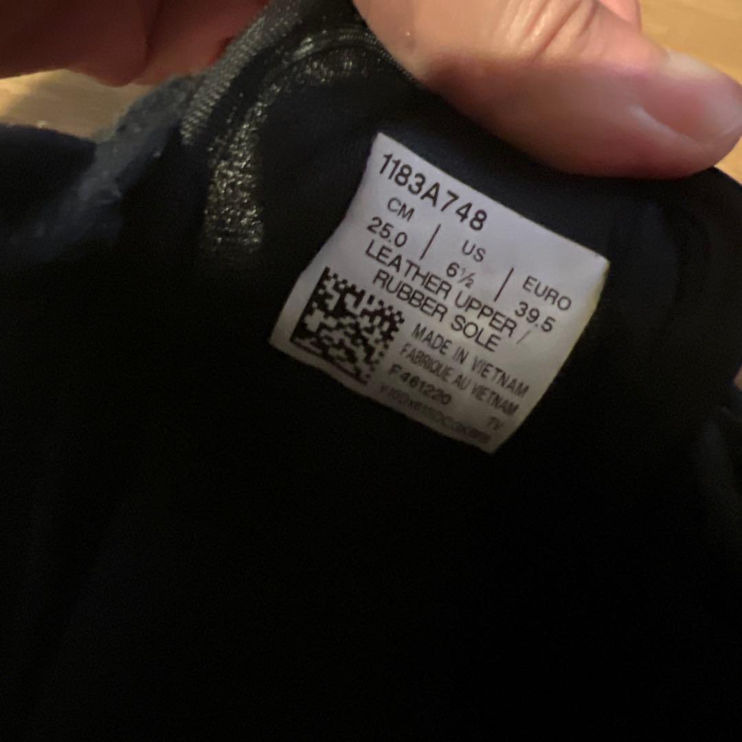 ブラックレザー ブーツ 25.0cm