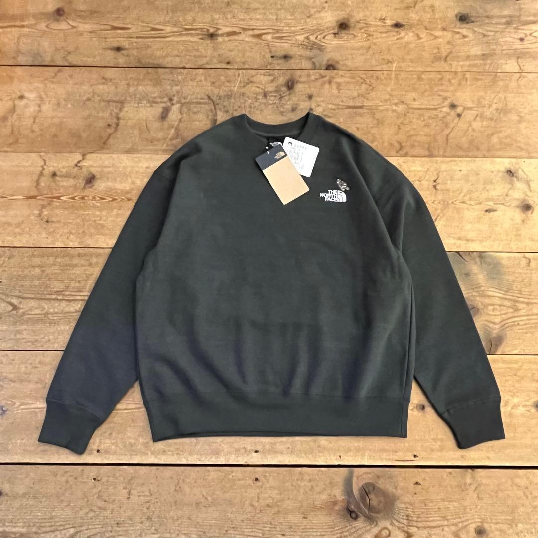 ☆新品未使用 ノースフェイス スウェットLサイズ チャコール フクロウ
