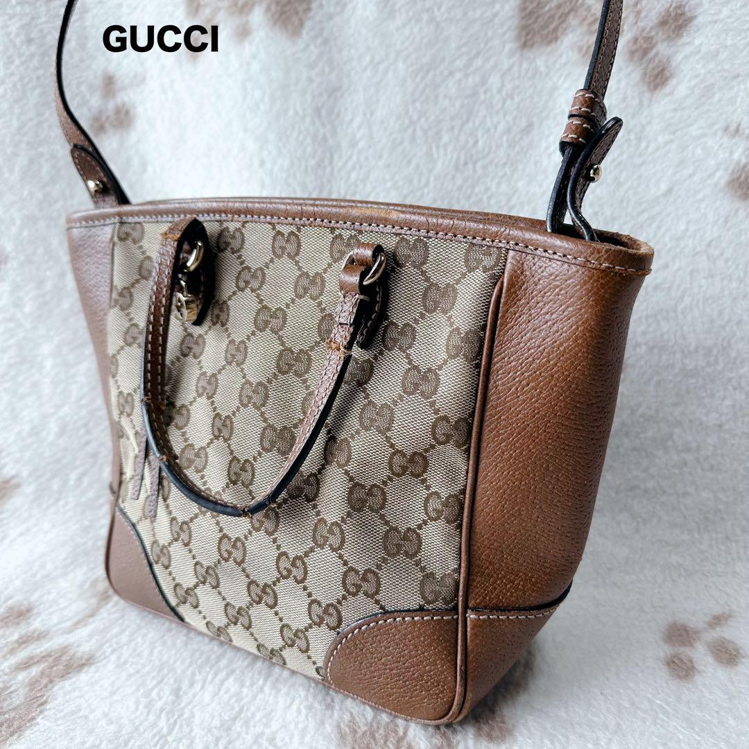 グッチ ブリー スモール バッグ ショルダー GG レザー キャンバス 2WAY 駅南やまご質店オンラインショップ / グッチ ブリー GGキャンバス 2WAY