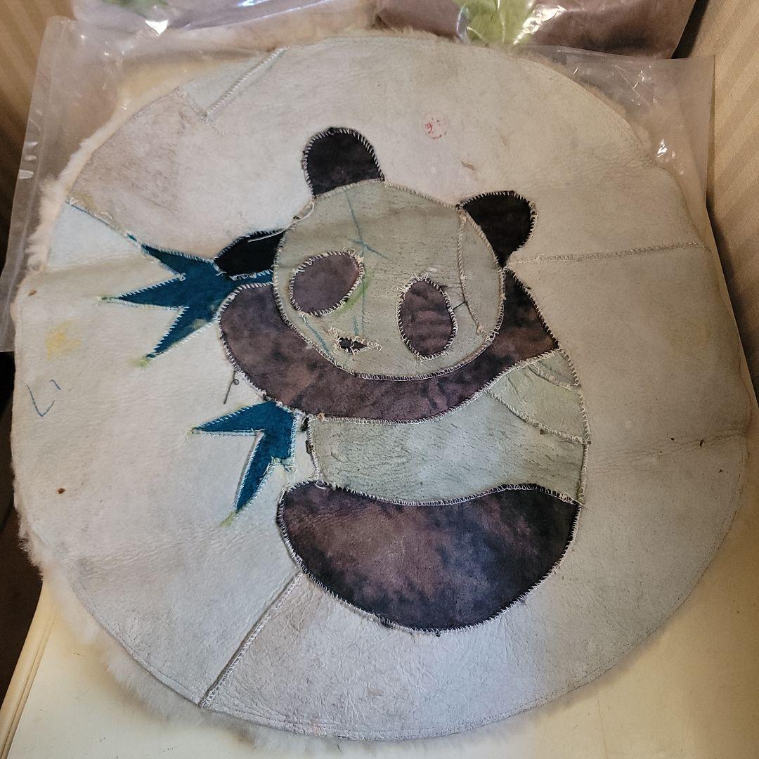 ご契約済みです！ 3枚 ムートンラグマット パンダ座布団ヴィンテージ