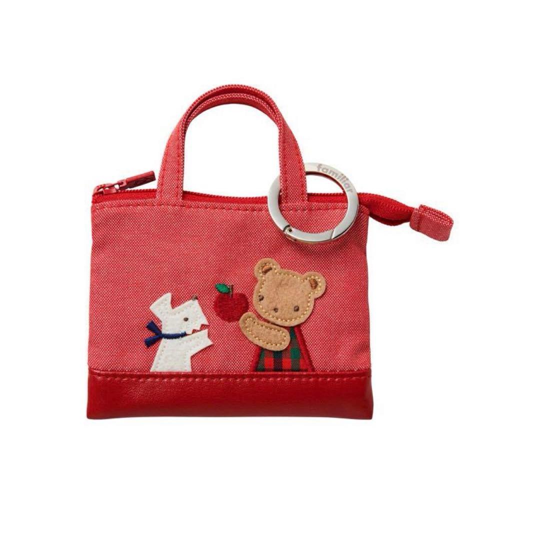 新品未開封】ファミリア ミニデニムバッグ 赤 familiar チャーム