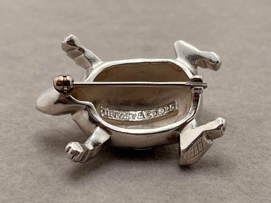 b917 希少 ヴィンテージ ティファニー カメ 亀 ブローチ 925 タートル