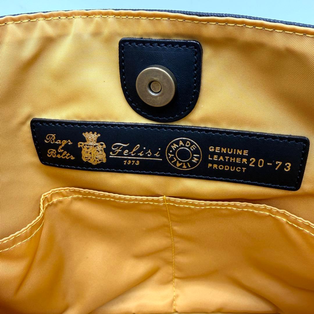 極美品】フェリージ ハンドバッグ バケットバッグ レザー ブラック 20