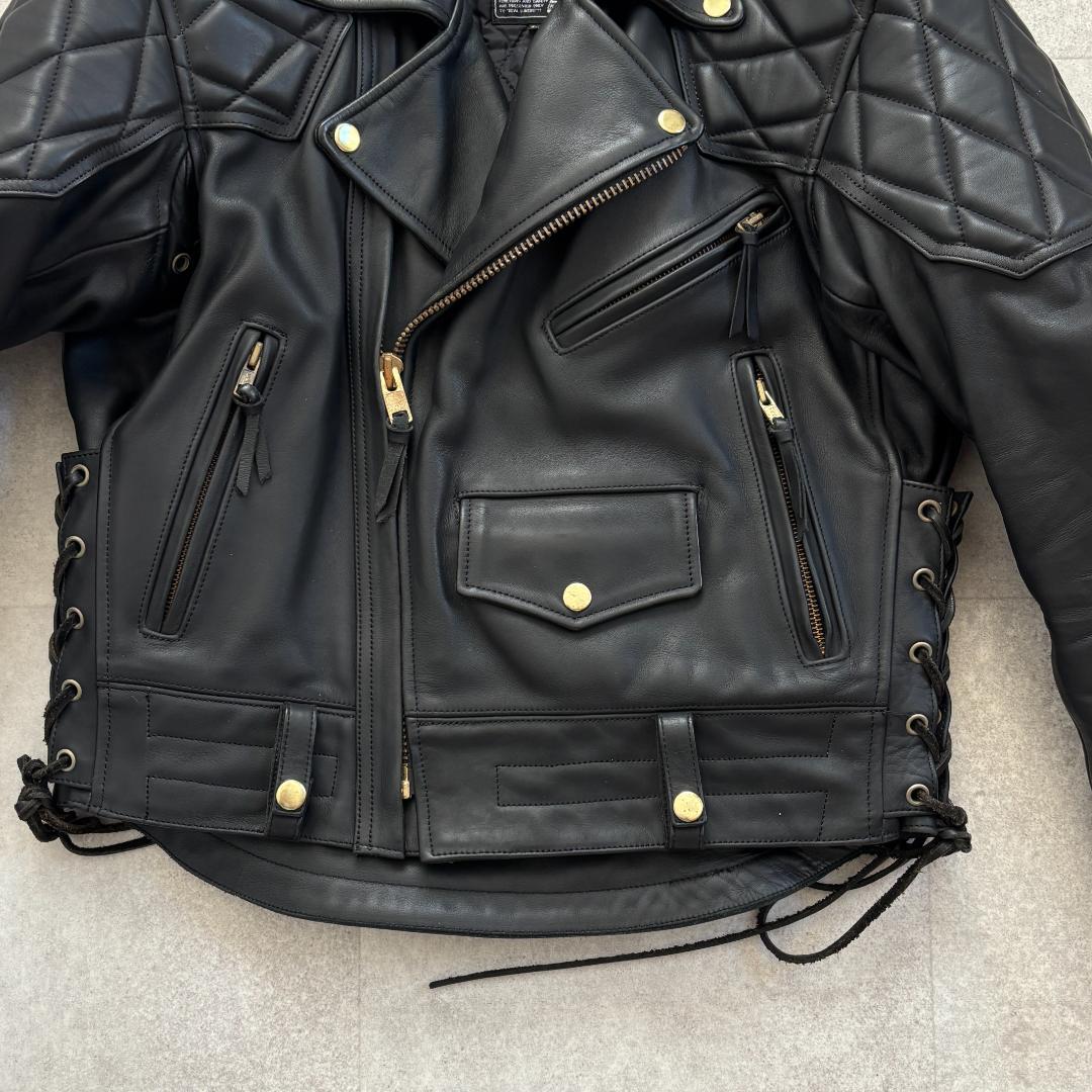 美品・LL】KADOYAカドヤ/EVO/ダブルライダース/キルティングライナー