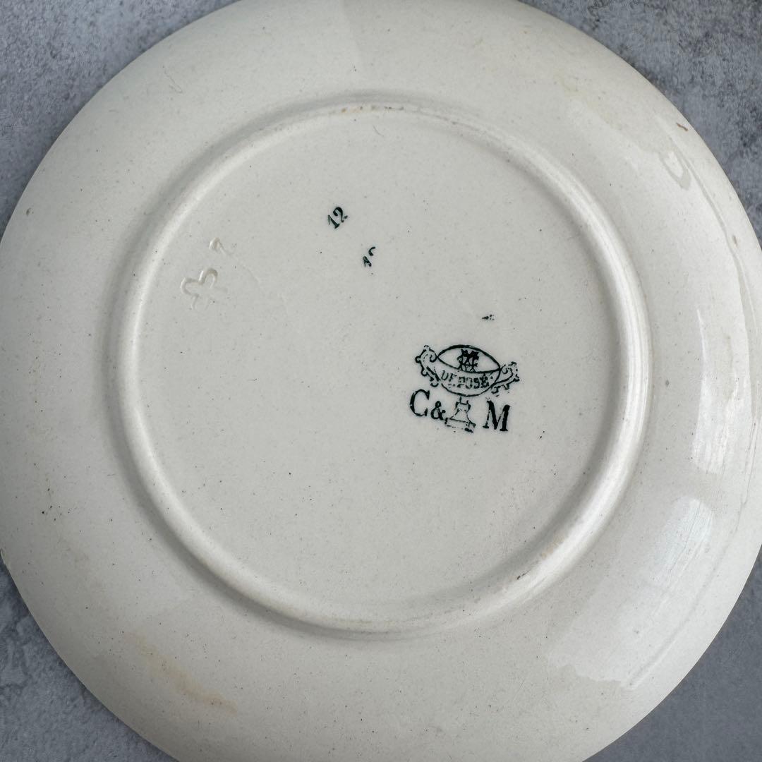 フランスアンティーク クレイユモントロー リボンと勿忘草 ティー