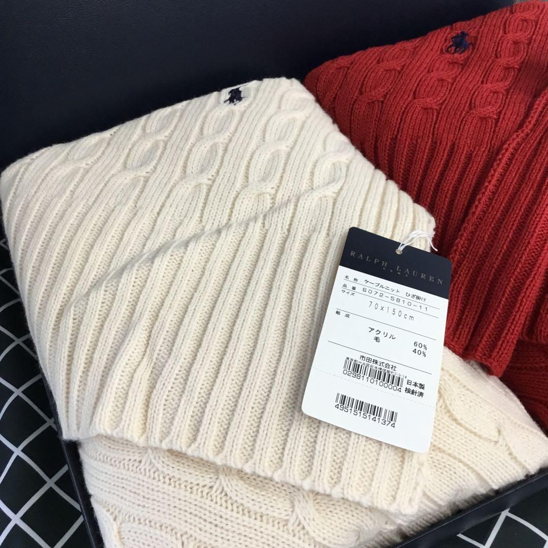 RALPH LAURENラルフローレン ケーブルニット ひざ掛け