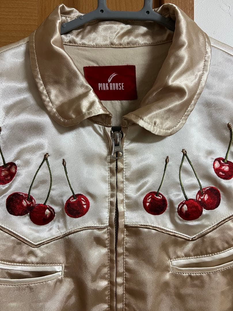 PINK HOUSE サテンスカジャン チェリー刺繍 - メルカリ