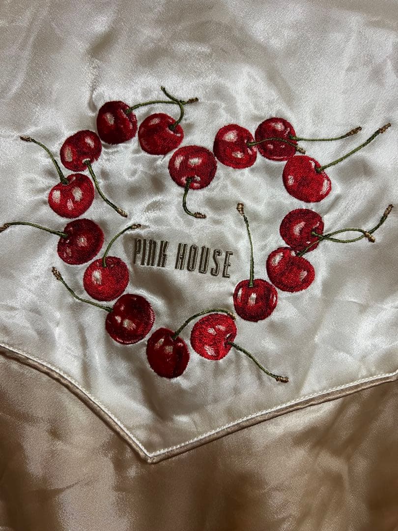 PINK HOUSE サテンスカジャン チェリー刺繍 - メルカリ