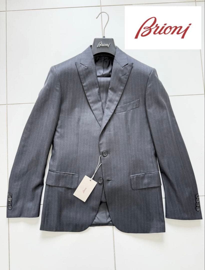 新品/定価93万5000円/付属品付】ブリオーニ グレー スーツ セットアップ