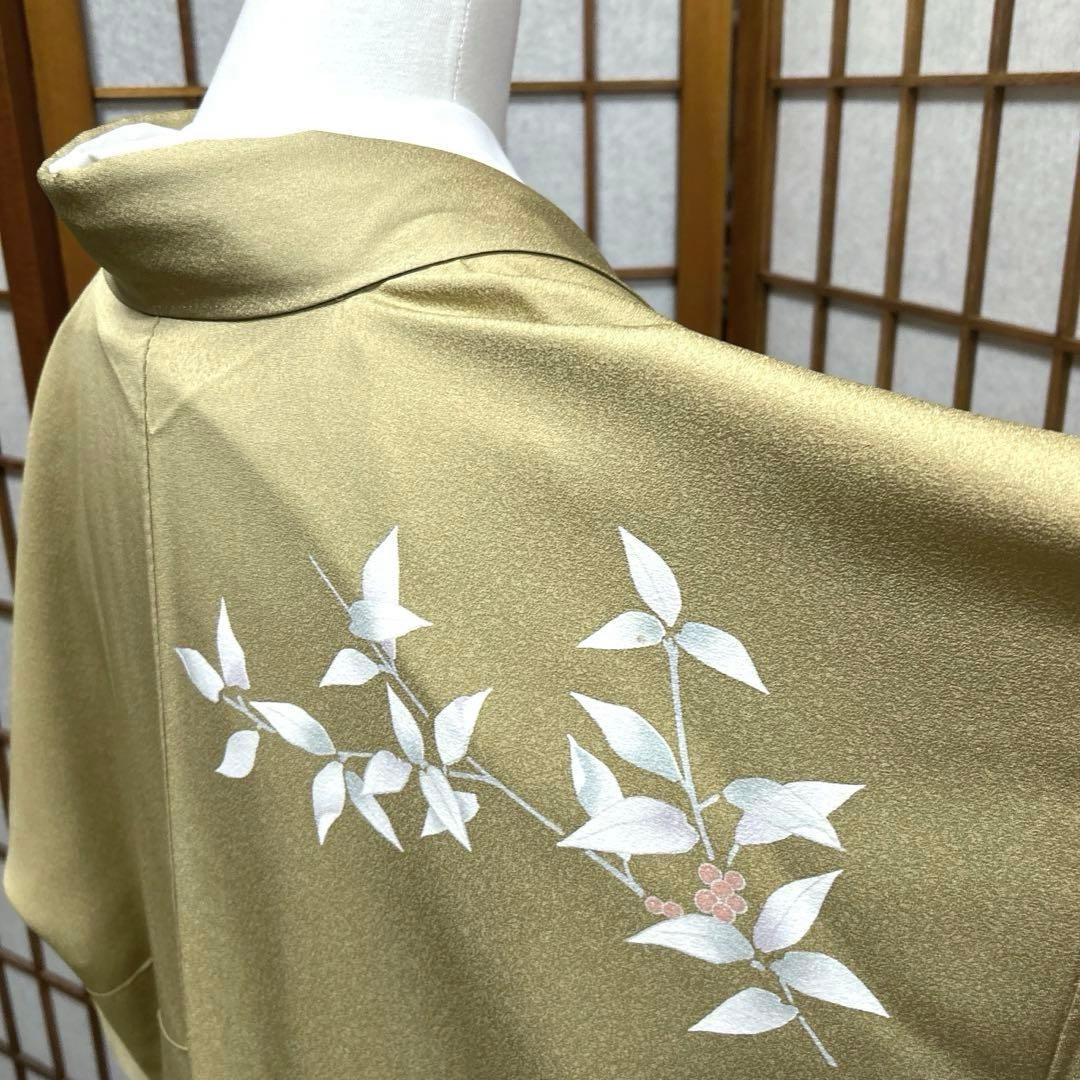 正絹　付け下げ《葉模様　実》