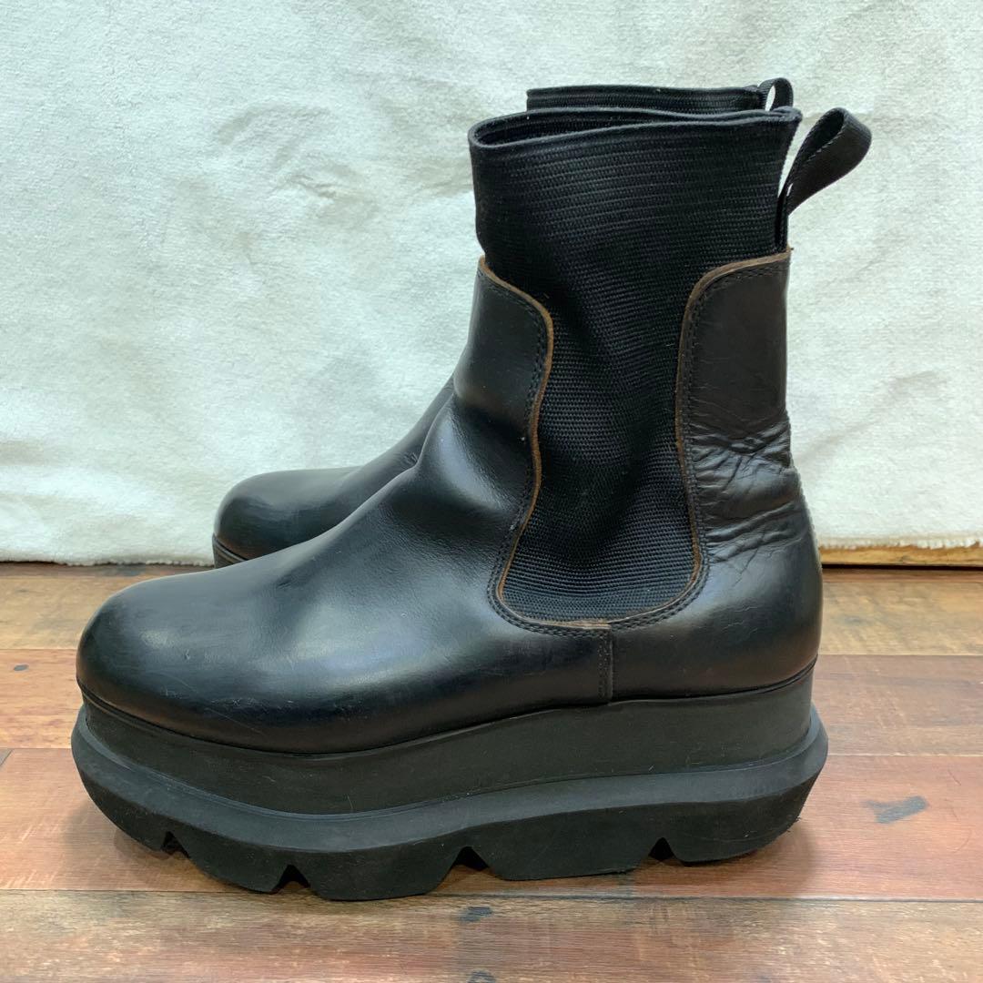 ナ*ナ様 sacai レザーチェルシーブーツ サイドゴア 厚底 ブラック