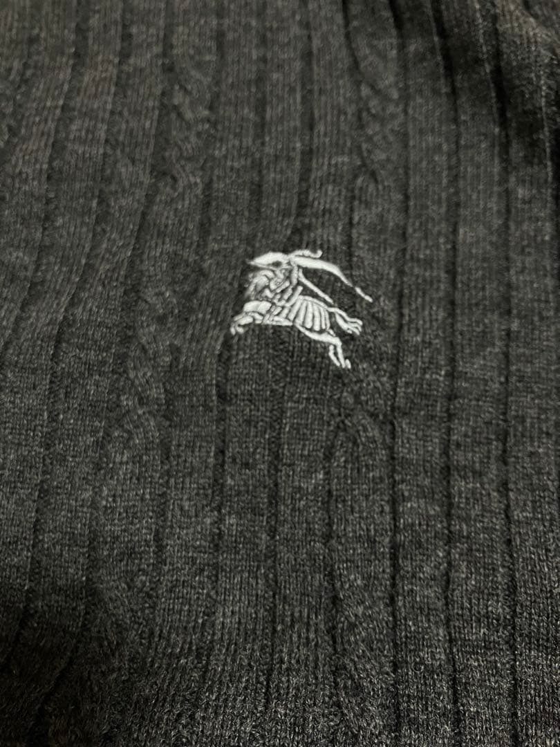 BURBERRY GOLF 羊毛92 カシミヤ8 メンズセーターケーブル編み部分