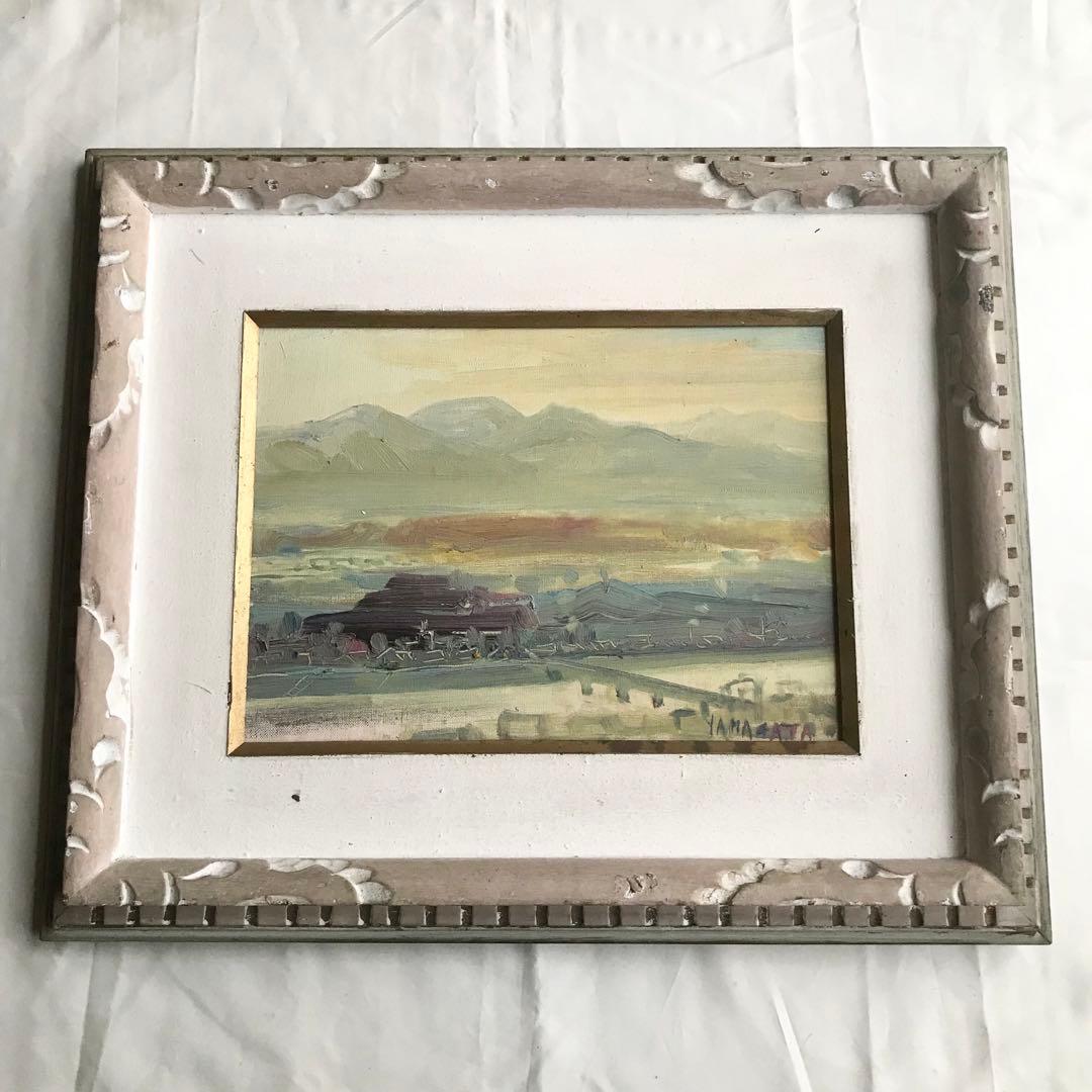 岡山県・津山市出身 洋画家 山形弘『津山風景』 油絵 ✳︎直筆サイン