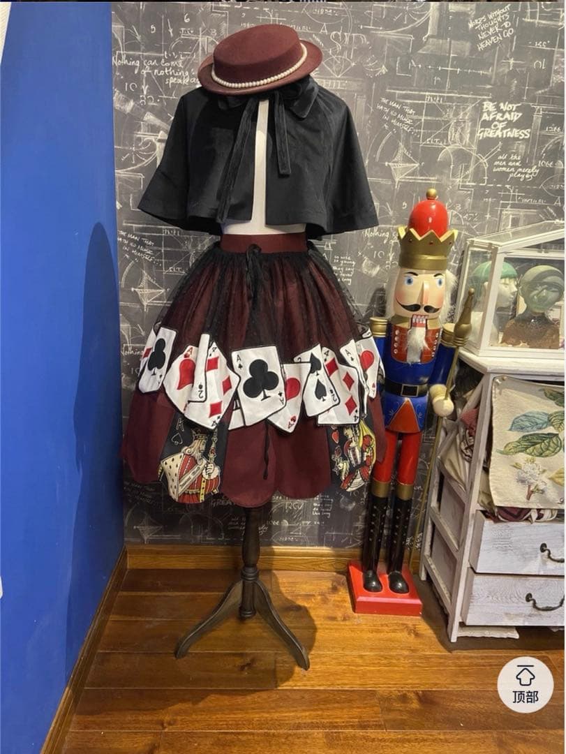 新品 ロリータ アリス風 トランプ柄エプロン 黒 - メルカリ