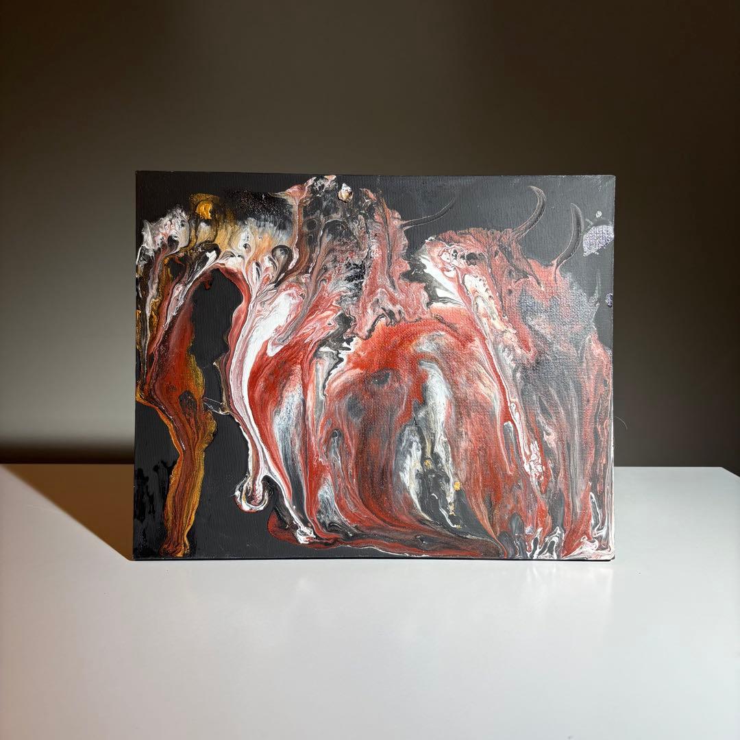 暗い雰囲気の抽象画 現代アート キャンバス 絵画 作者不明 アート