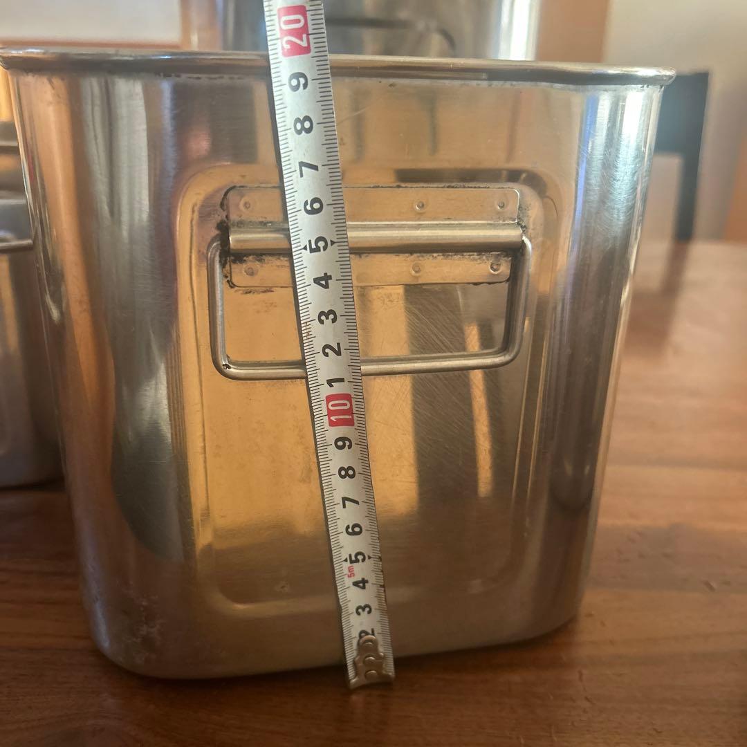 キッチン角ポット 5個セット 24.5㎝20㎝17㎝15.5㎝12.5㎝