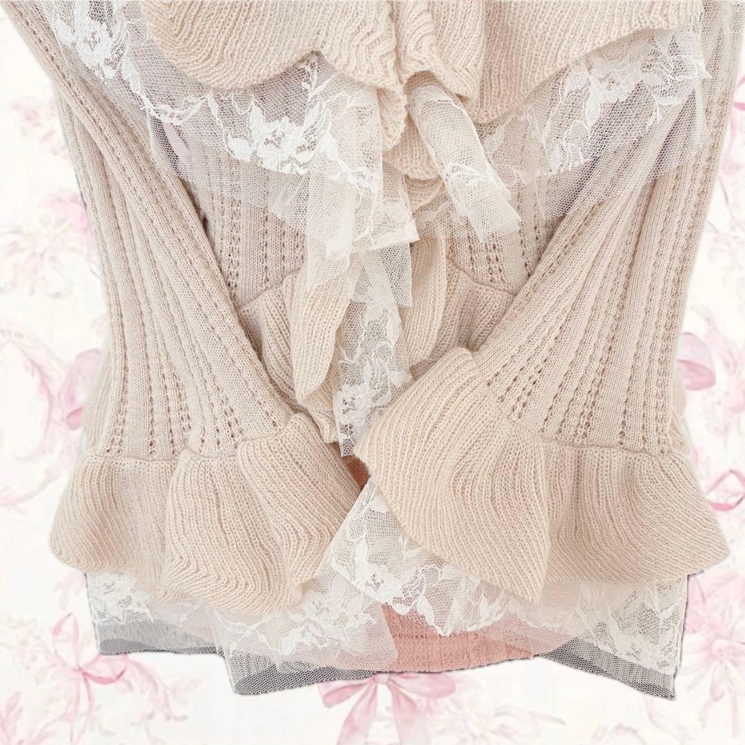 y2k axes femme ボレロ カーディガン フリルレース フェアリーコア