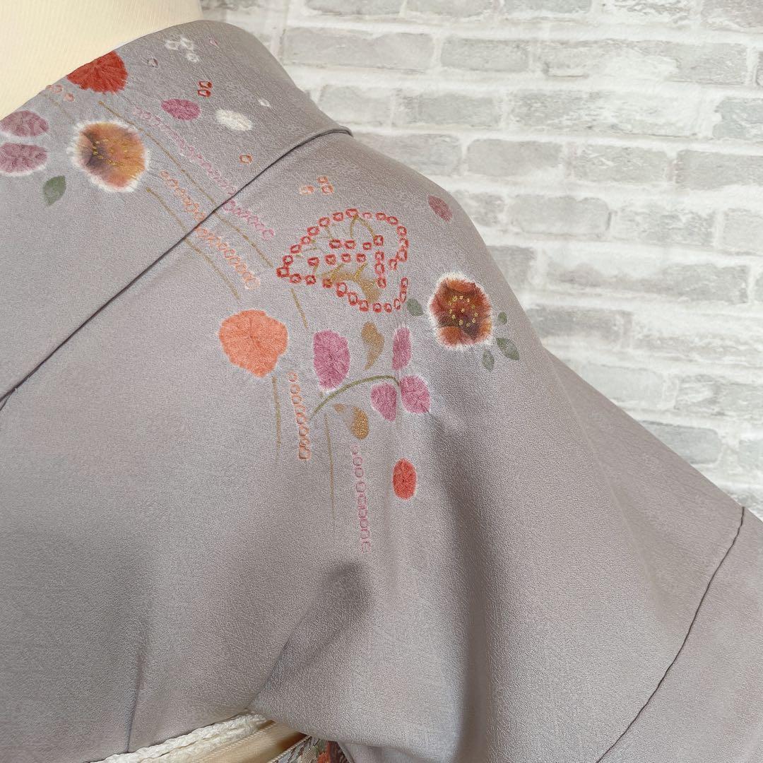 訪問着 フルセット 絞り 鹿の子絞り 金彩加工 着物 P4 希少柄 総絞り