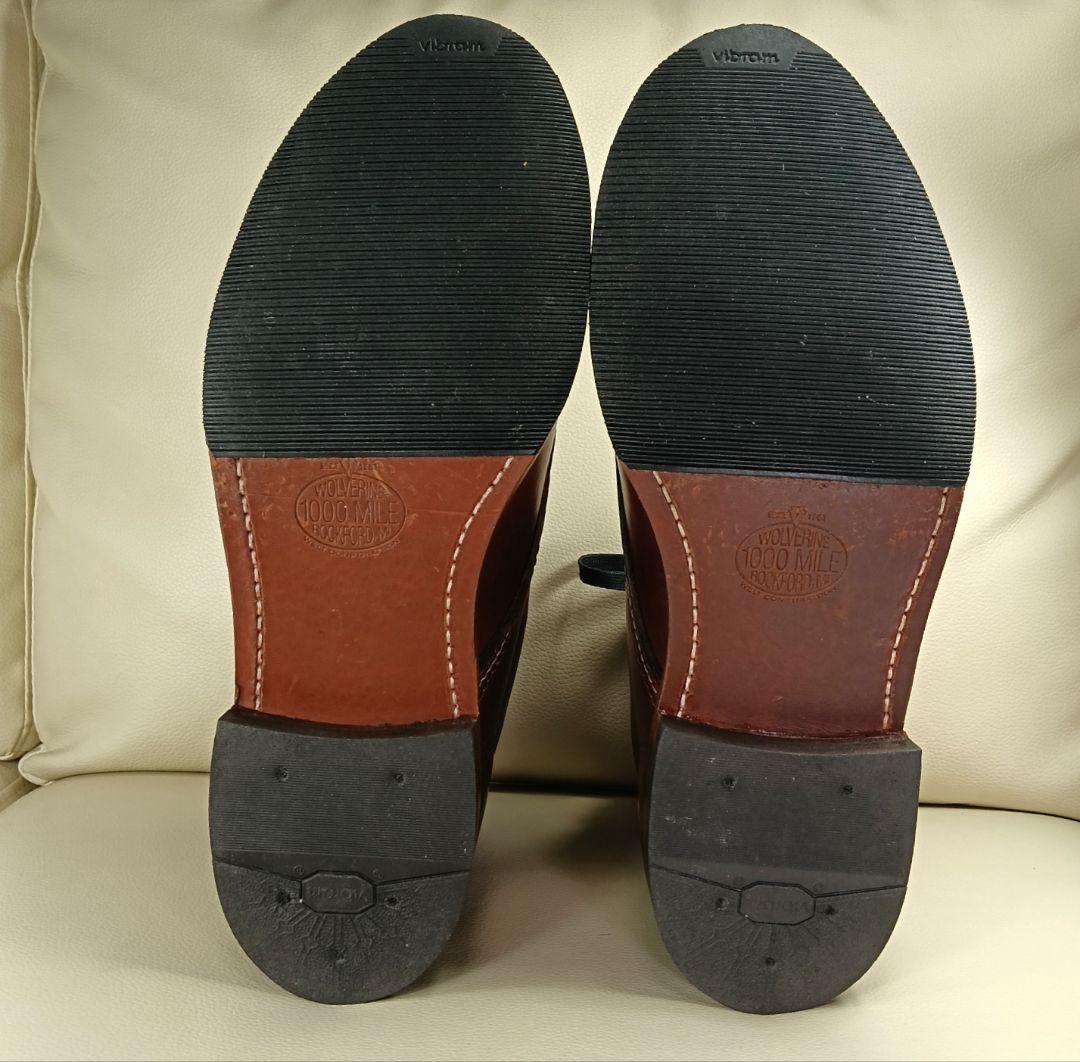 使用少！ウルヴァリン 1000マイルブーツ 茶芯！クロムエクセル 25.5cm