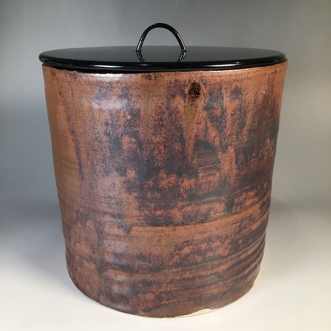 M778 水指 『越州五智窯 木村隆造』『一重口水指』 共箱 茶道具