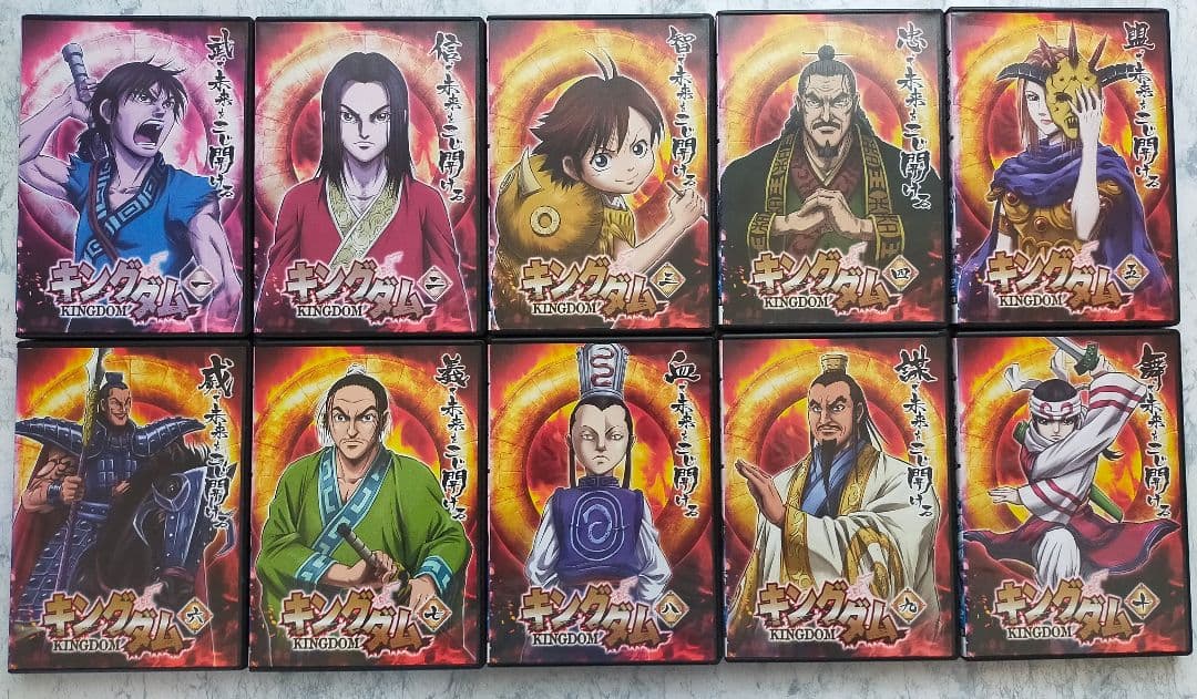 DVD　キングダム　全19巻、キングダム飛翔篇　全19巻　計38巻　ケース無し