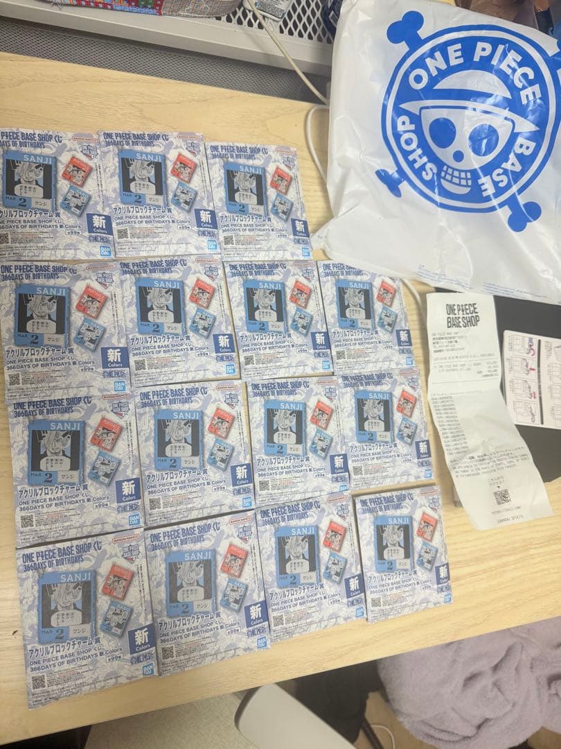 ワンピースベースショップ アクリルブロックチャーム 1～3月 未開封 15個