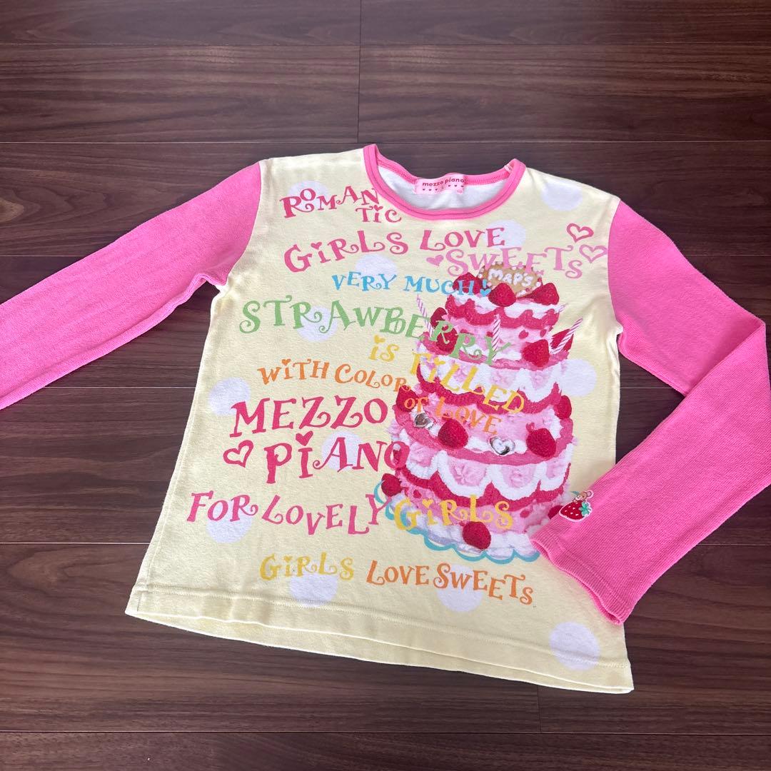 希少★メゾピアノ ケーキプリント Tシャツ コロン セール】 コロンちゃん&ホイップちゃんフルーツ着ぐるみTシャツ （T