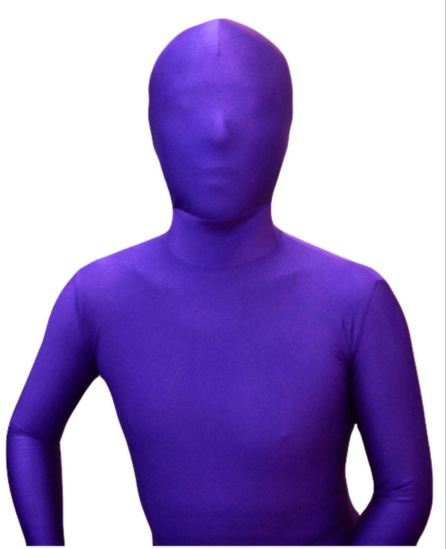 即購入可。XLサイズ紫男性専用凸仕様ゼンタイフルフェイスマスク全身