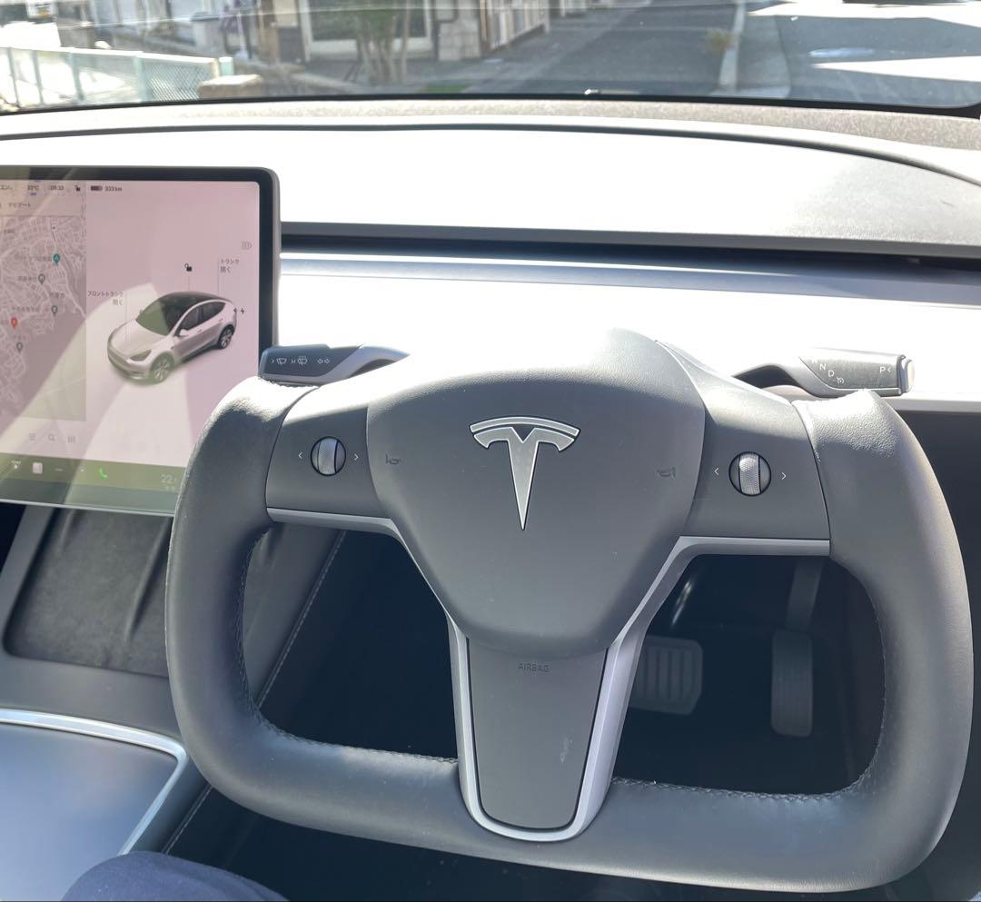 C*O様 【美品】テスラヨークハンドルAroham製（モデルY2022-23) テスラ TESLA model-Y モデルY 2022(R4).6~2025(R7).1 純正交換