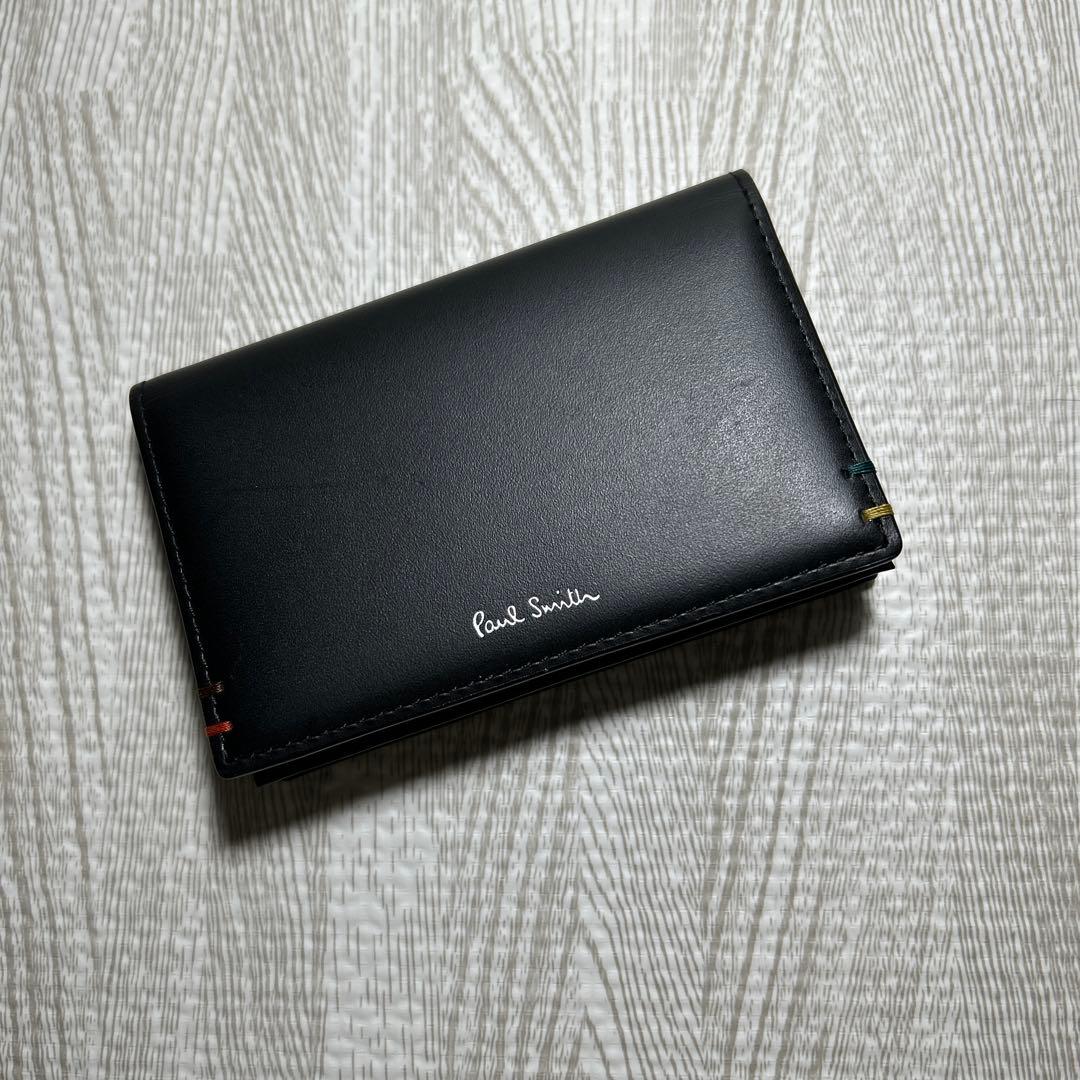 新品箱付【ポールスミス】未使用 ハイライトステッチ レザーカード