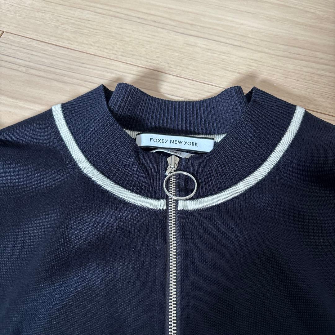 FOXEY NEW YORK SPORTSネイビー ジップアップカーディガン - メルカリ