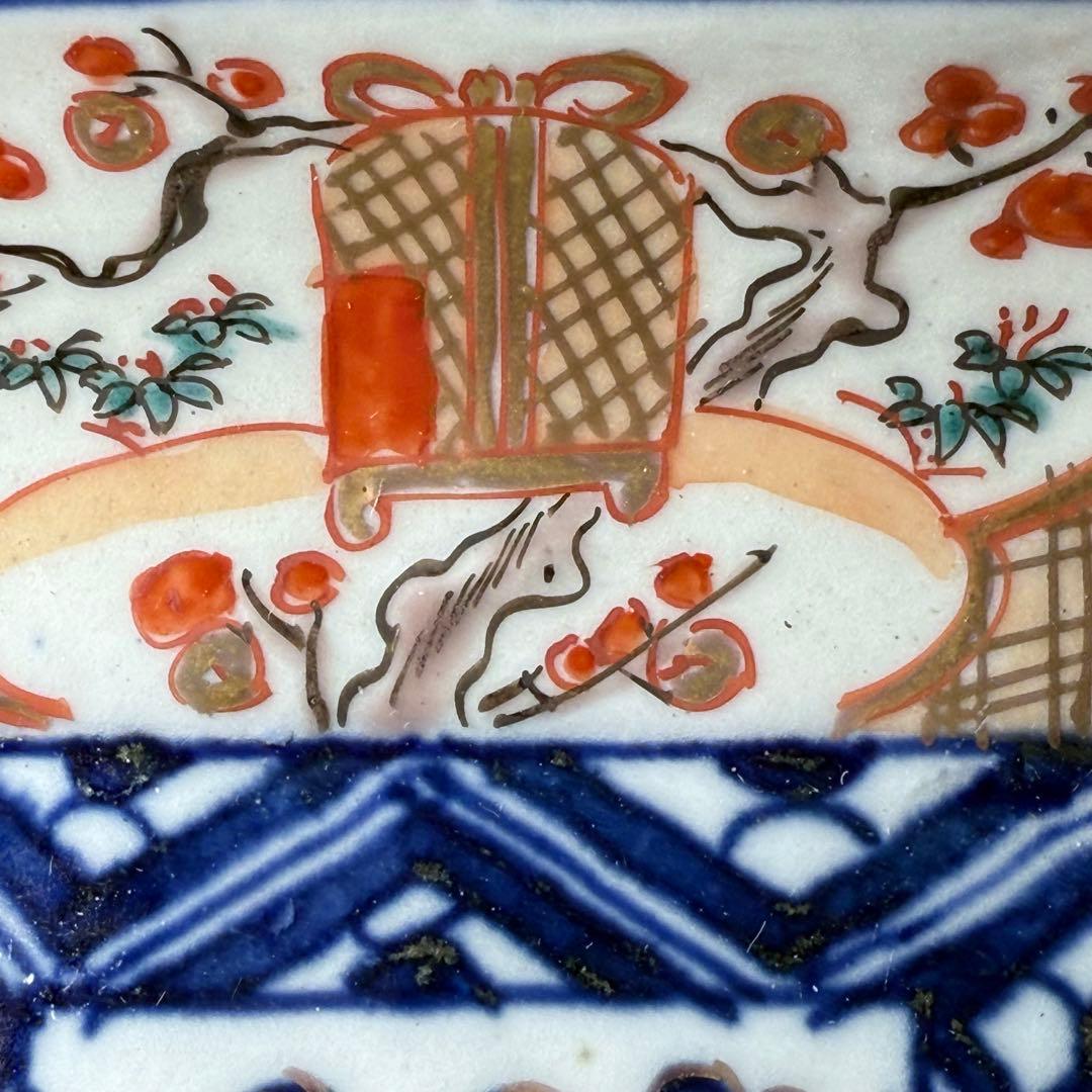 幕末〜明治期 上手 色絵風景画長皿 五客 絢爛豪華 緻密な