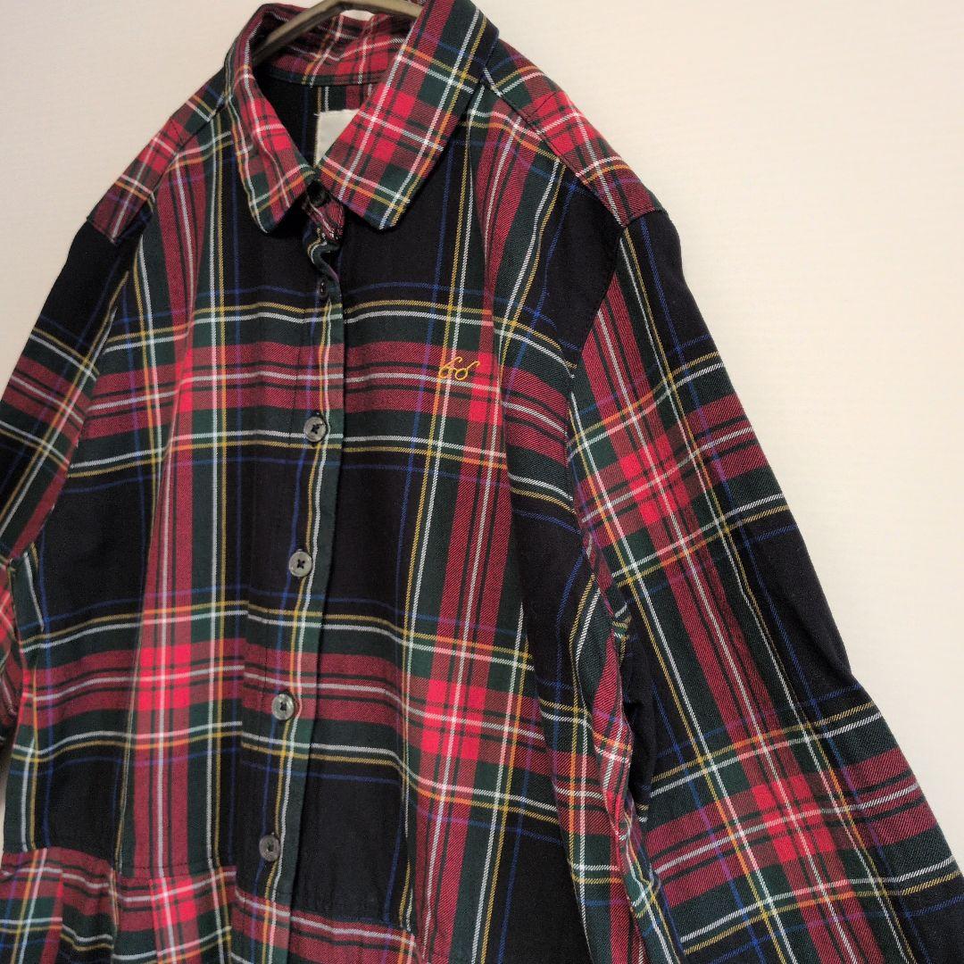 サニークラウズチェック柄 長袖シャツワンピースMP bonpon - メルカリ